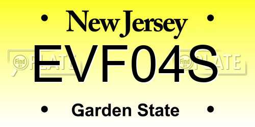 EVF04S New Jersey License Plate