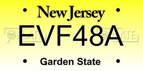 EVF48A New Jersey License Plate