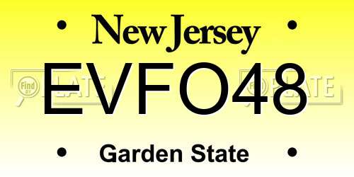 EVFO48 New Jersey License Plate