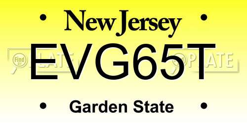 EVG65T New Jersey License Plate