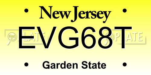 EVG68T New Jersey License Plate
