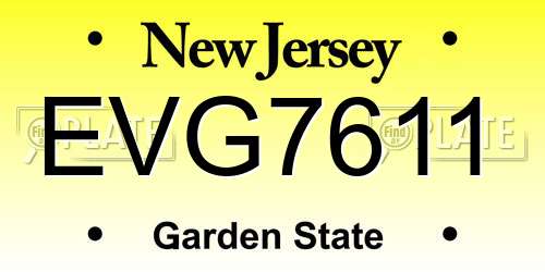EVG7611 New Jersey License Plate