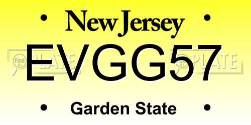 EVGG57 New Jersey License Plate