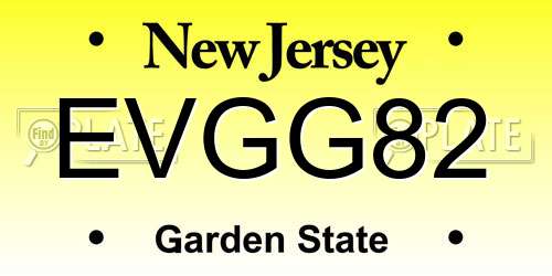 EVGG82 New Jersey License Plate