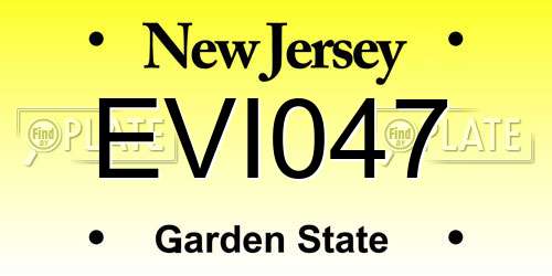 EVI047 New Jersey License Plate