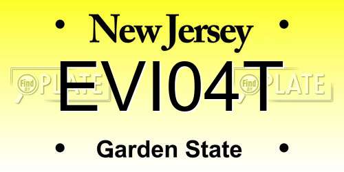 EVI04T New Jersey License Plate