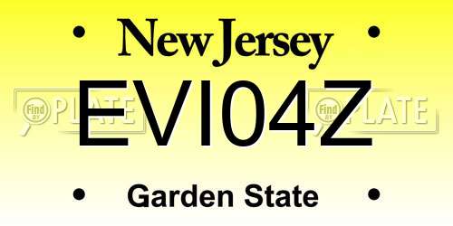 EVI04Z New Jersey License Plate