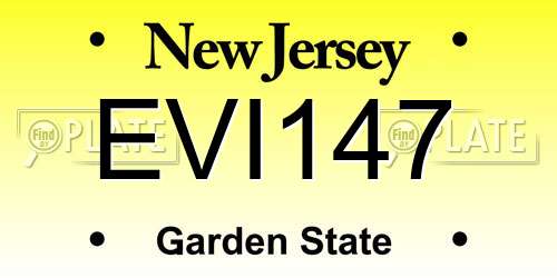 EVI147 New Jersey License Plate