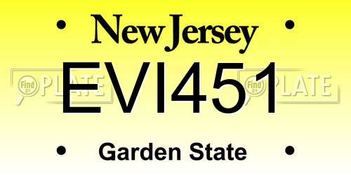 EVI451 New Jersey License Plate