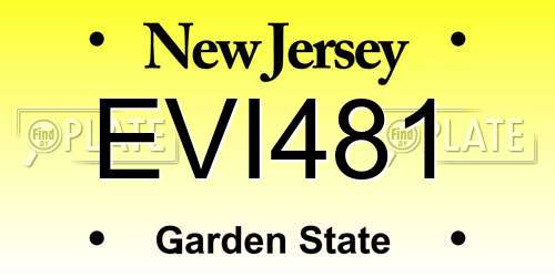 EVI481 New Jersey License Plate