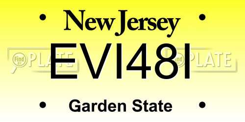 EVI48I New Jersey License Plate