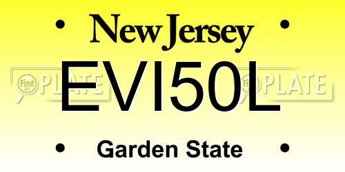 EVI50L New Jersey License Plate