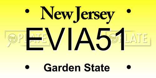 EVIA51 New Jersey License Plate