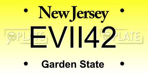 EVII42 New Jersey License Plate