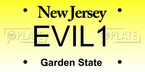 EVIL1 New Jersey License Plate