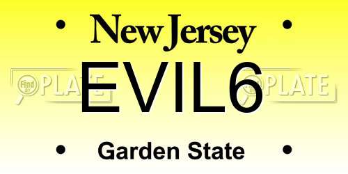 EVIL6 New Jersey License Plate