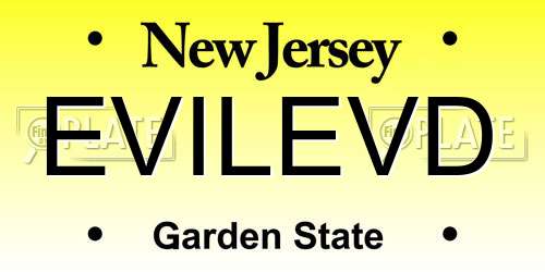 EVILEVD New Jersey License Plate