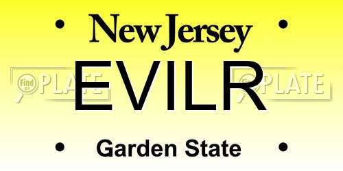 EVILR New Jersey License Plate