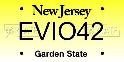EVIO42 New Jersey License Plate