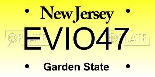 EVIO47 New Jersey License Plate