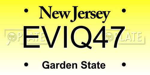 EVIQ47 New Jersey License Plate