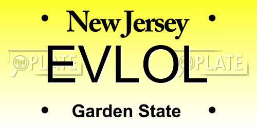 EVLOL New Jersey License Plate