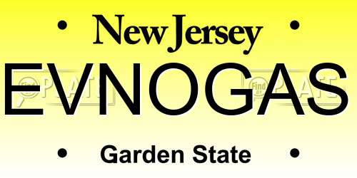 EVNOGAS New Jersey License Plate