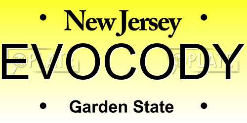 EVOCODY New Jersey License Plate