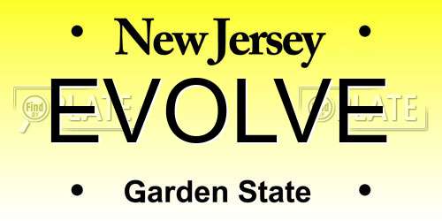 EVOLVE New Jersey License Plate