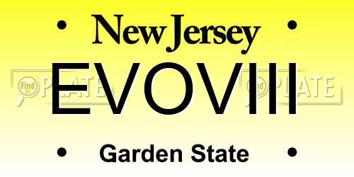 EVOVIII New Jersey License Plate