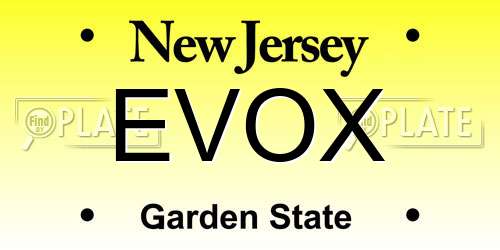 EVOX New Jersey License Plate
