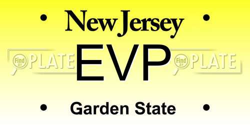 EVP New Jersey License Plate