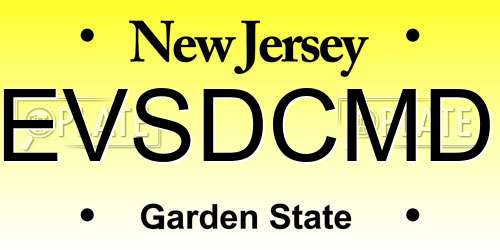 EVSDCMD New Jersey License Plate