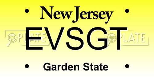 EVSGT New Jersey License Plate