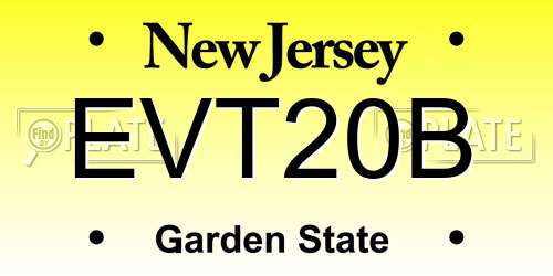 EVT20B New Jersey License Plate
