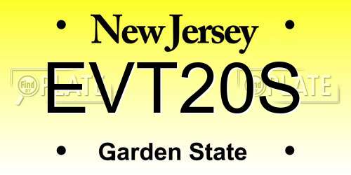 EVT20S New Jersey License Plate