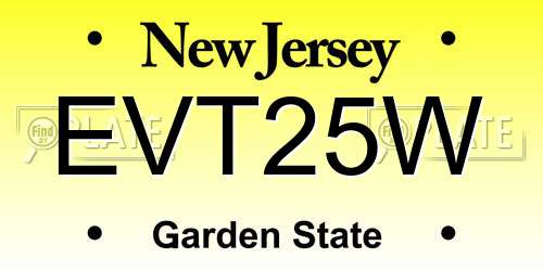EVT25W New Jersey License Plate