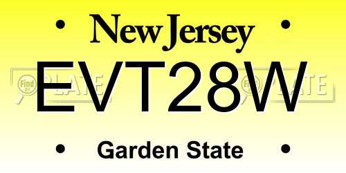 EVT28W New Jersey License Plate