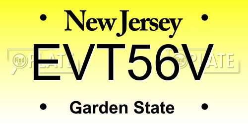 EVT56V New Jersey License Plate