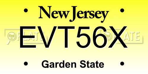 EVT56X New Jersey License Plate