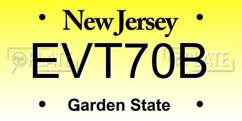 EVT70B New Jersey License Plate
