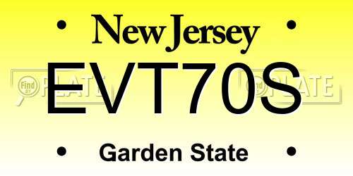 EVT70S New Jersey License Plate