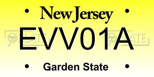 EVV01A New Jersey License Plate