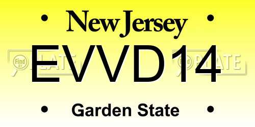 EVVD14 New Jersey License Plate