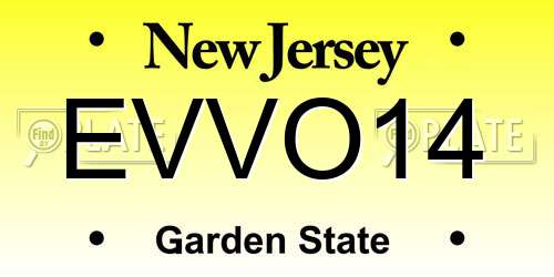 EVVO14 New Jersey License Plate