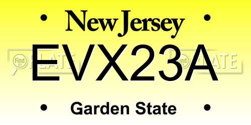 EVX23A New Jersey License Plate