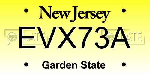 EVX73A New Jersey License Plate