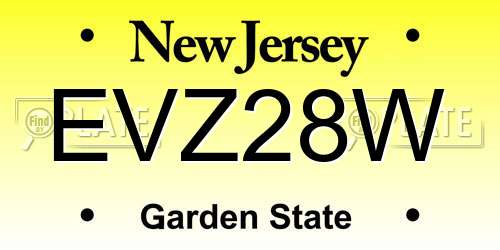 EVZ28W New Jersey License Plate