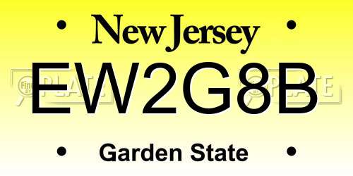 EW2G8B New Jersey License Plate