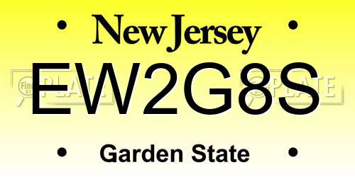 EW2G8S New Jersey License Plate